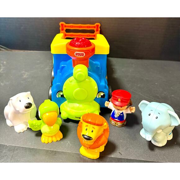 Fisher Price Little People Zoo Train Set #2 Sounds driver 4 new style animals - Picture 2 of 4